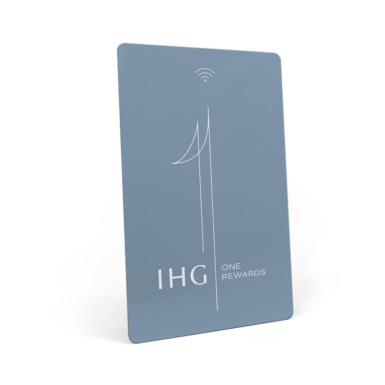 IHG One Rewards RFID hotel key card front in grey with minimalist number one design
