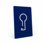 Blue Delta Hotels RFID key card with white key icon for room access